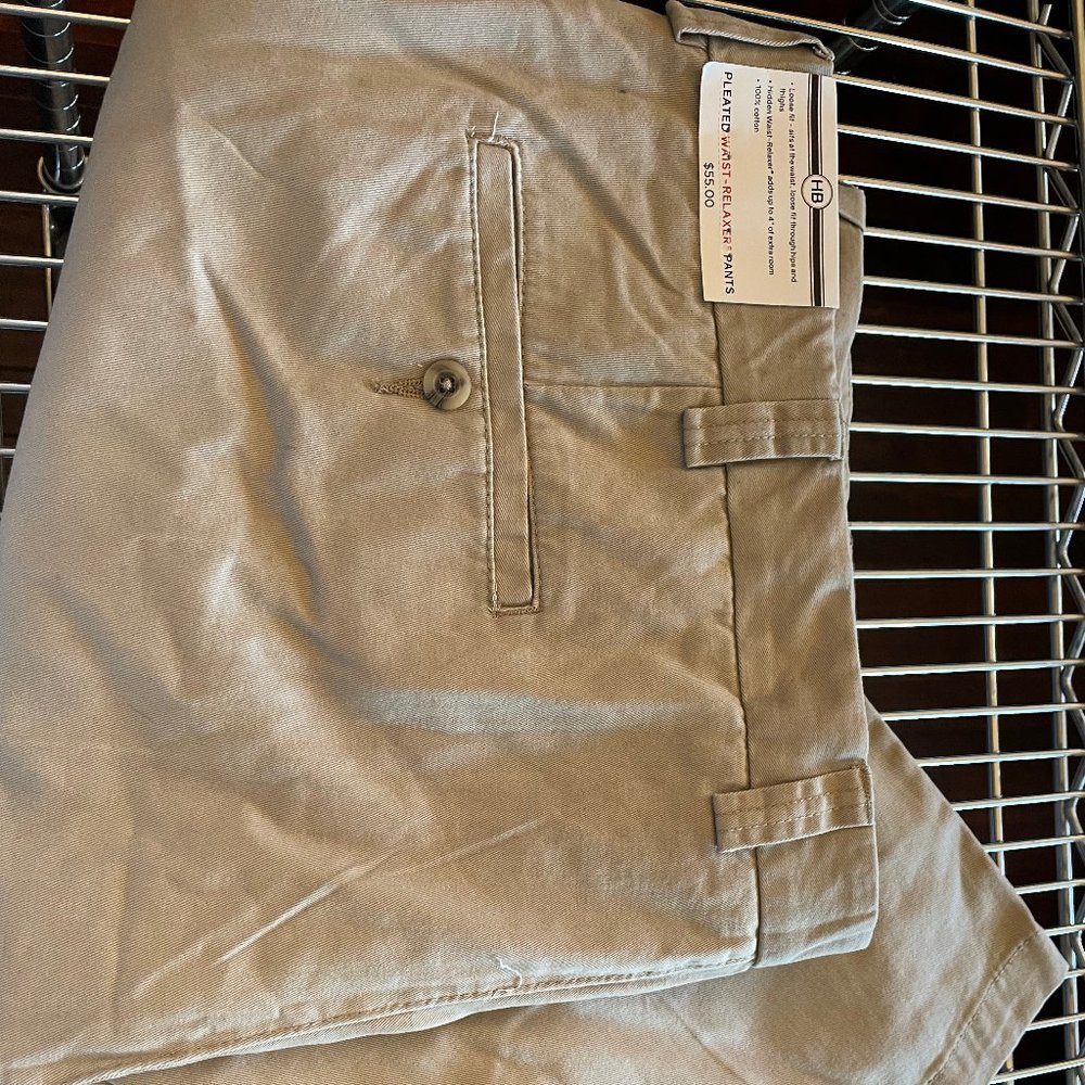 HB Pleated Waist-Relaxer Pants 50x28